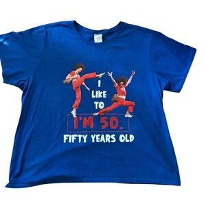 Port & CO “I Like to Kick” I’m 50 Years Old SNL Tee Birthday Short Novelty 3XL